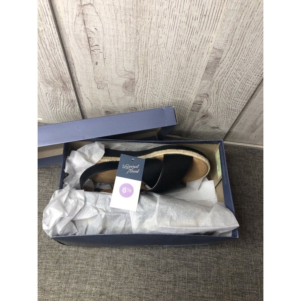 Universal Thread Womens Size 6.5 Black Sandals Frances Sporty Platform Strap - Picture 7 of 7